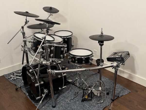 drum-tec pro E-Drum Set inkl Rack, Becken & Roland TD30